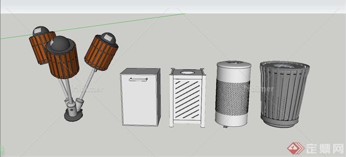 公园垃圾箱设计SU模型[原创]