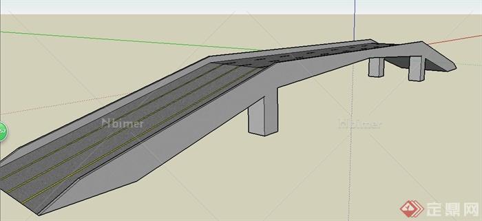 简约车行桥梁设计su模型[原创]