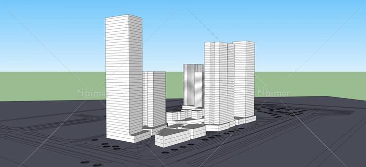 现代城市规划(49514)su模型下载