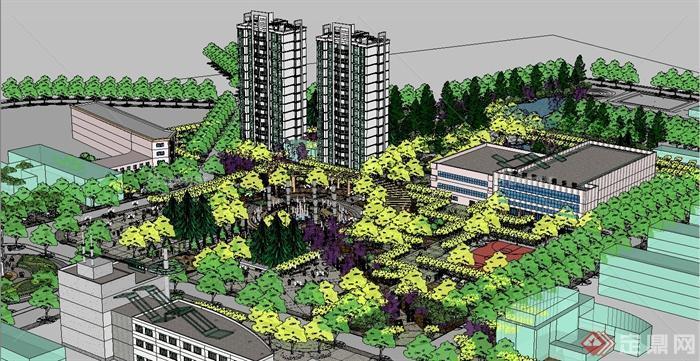 某住宅区广场景观规划设计SU模型