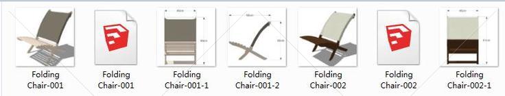 折叠椅【2个】【ROCKY】(131397)su模型下载