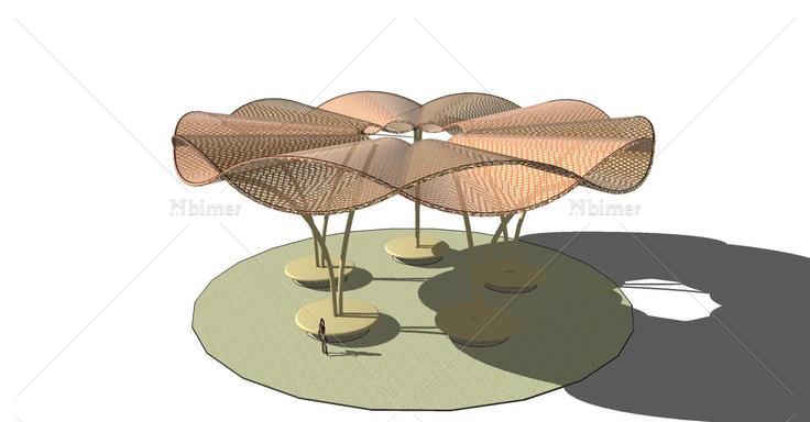 景观廊架精模18(106628)su模型下载