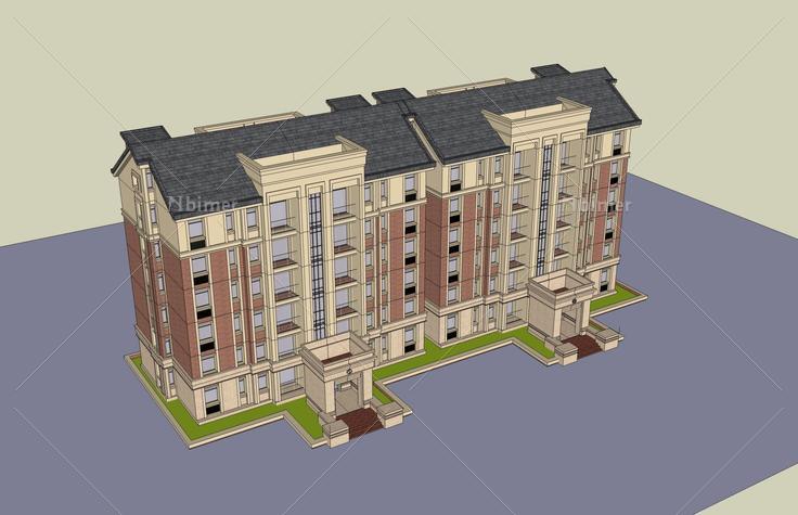 简欧风格住宅楼(46416)su模型下载