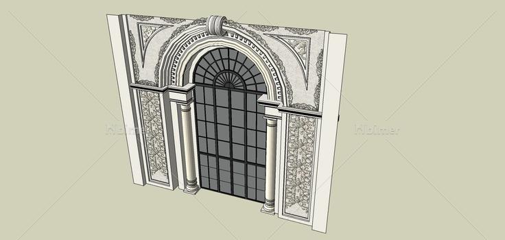 建筑构件-大门(76999)su模型下载