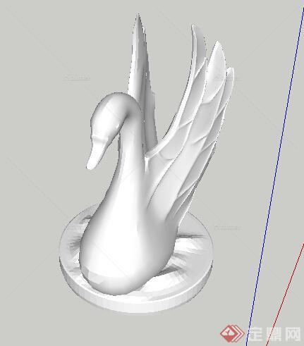 现代风格天鹅雕塑小品设计SU模型