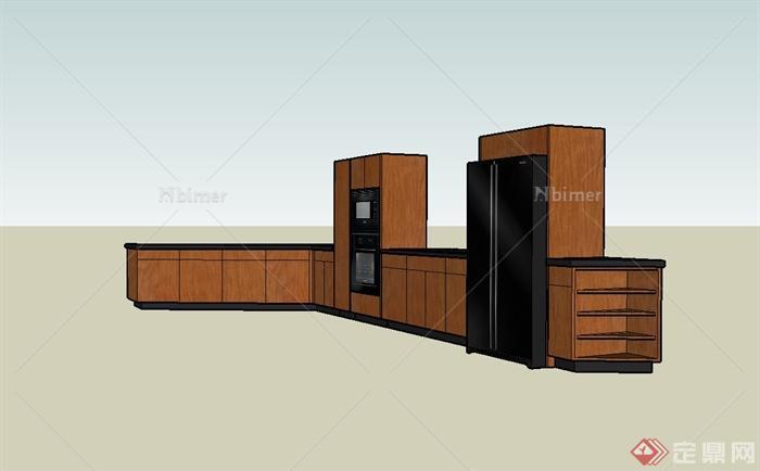 某现代厨柜设计su模型