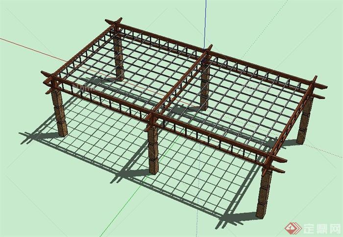 现代景观廊架设计su模型[原创]