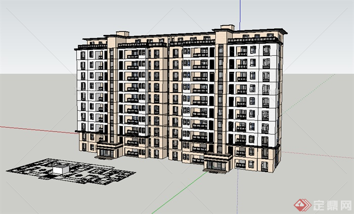 某居住区住宅建筑设计SU模型