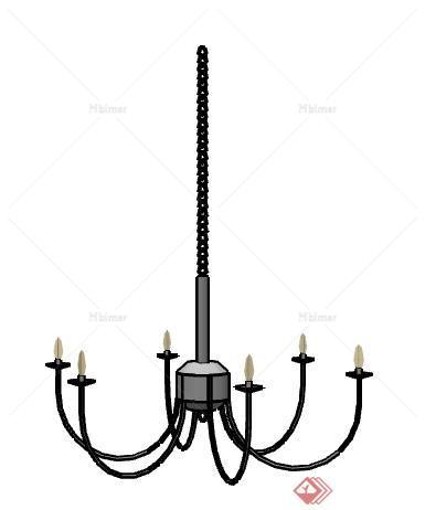 一个吊灯室内灯饰设计SU模型