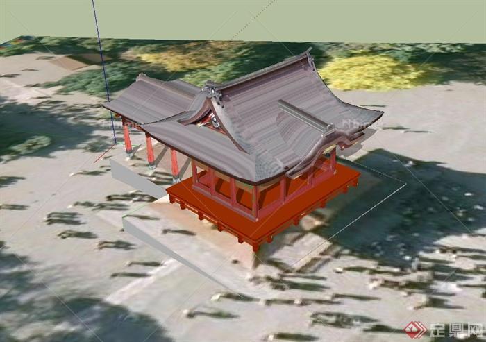 中国古典中式亭廊设计su模型[原创]