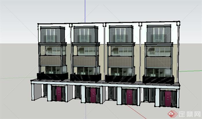 某3层居住楼设计SU模型参考