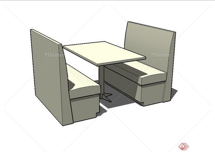 某餐厅沙发桌椅设计su模型[原创]