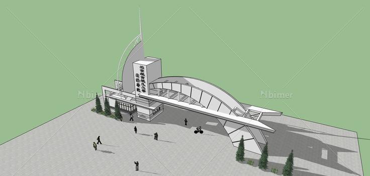 北京航空学院大门(78860)su模型下载