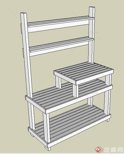 一个木制种植架SU模型