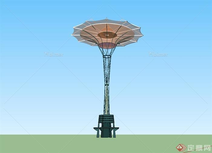 现代风格伞廊架设计su模型