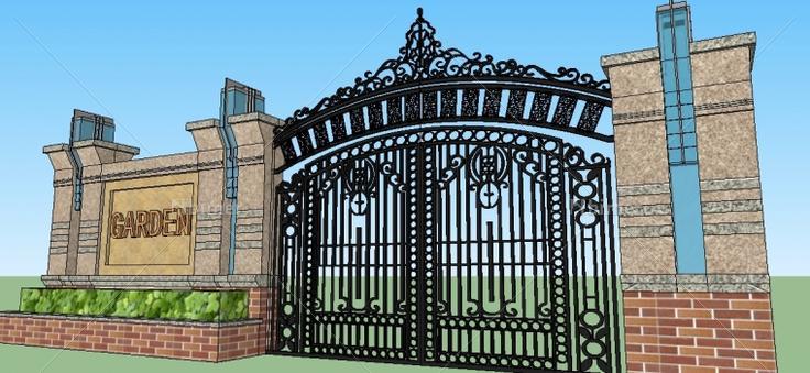 欧式岗亭及围墙设计方案带SketchUp模型下载分享