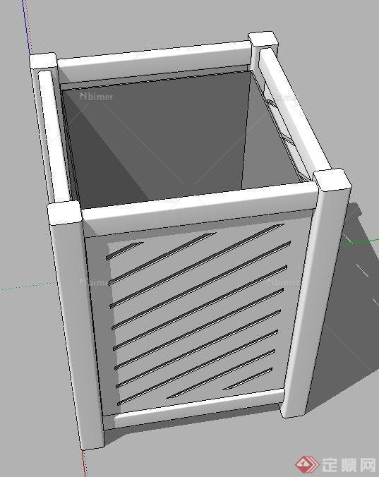方形镂空花箱设计SU模型[原创]