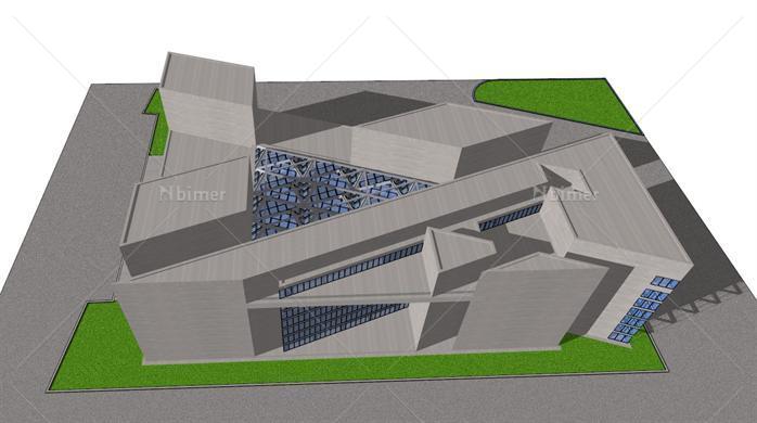 美国国家美术馆建筑SU设计模型