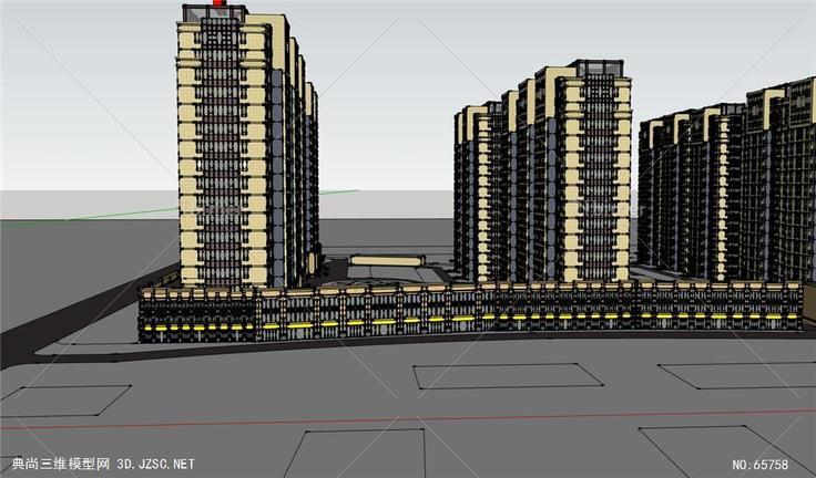 小区设计紫云阁_1-住宅su模型