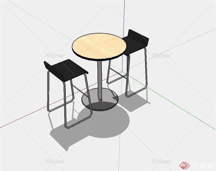 某现代室内桌凳设计su模型[原创]