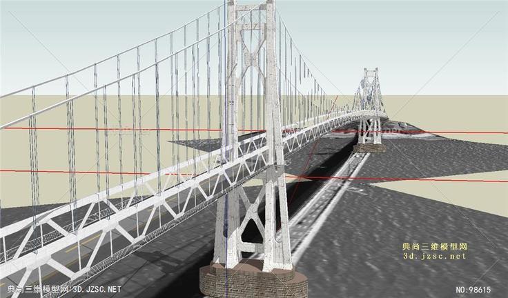 现代桥梁上的公路SU模型