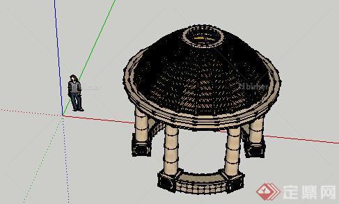 园林景观之欧式景观亭设计su模型7