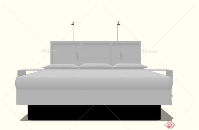现代大床家具设计SU模型[原创]
