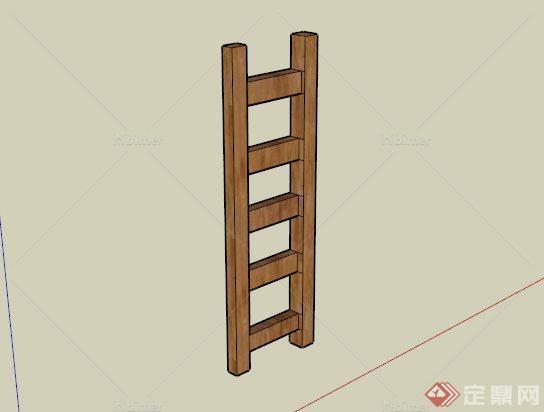 现代木楼梯设计SU模型素材[原创]