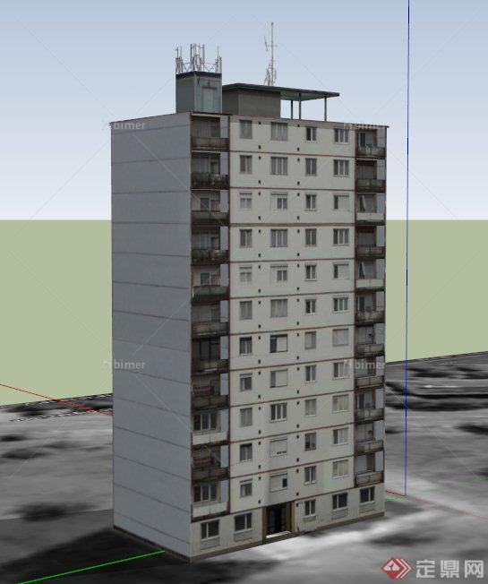 某个宿舍楼建筑设计SU模型