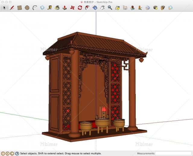 【周末小福利】祭祖香炉精致SketchUp模型提供下