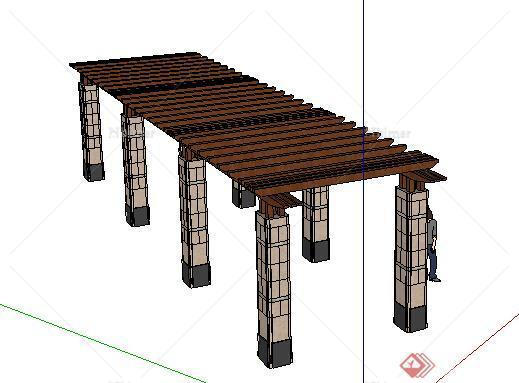 现代风格廊架设计su模型素材