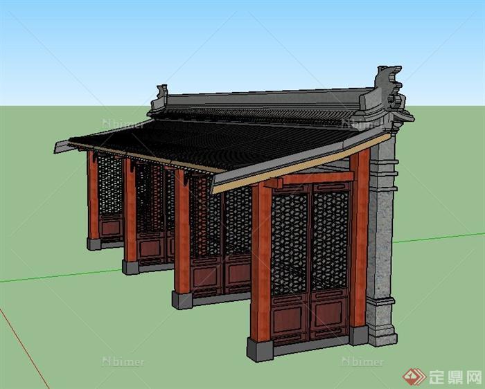 某古典中式凉亭设计SU模型