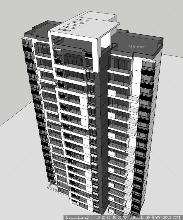 现代风格高层住宅精细SU模型设计