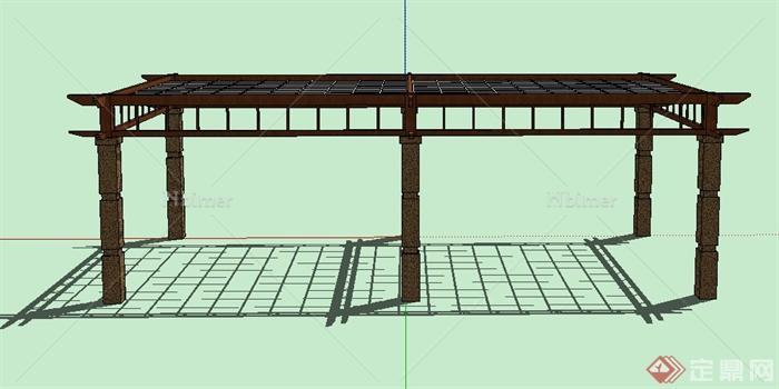 现代景观廊架设计su模型[原创]
