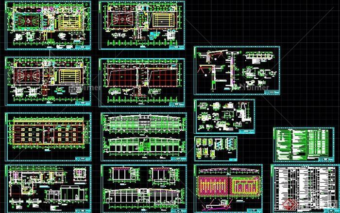 现代某多层体育馆建筑设计CAD施工图