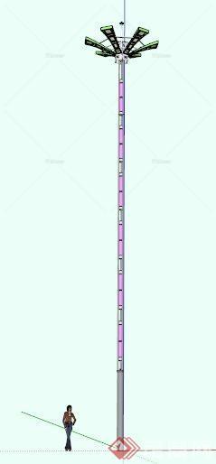 现代风格灯柱路灯设计su模型