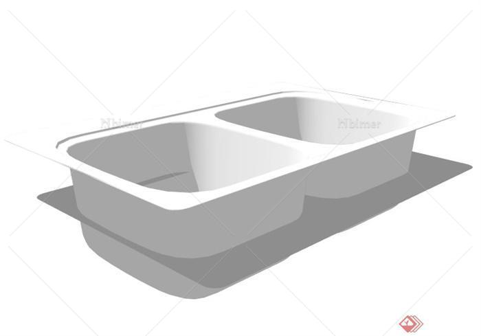 现代厨房洗碗水池设计SU模型[原创]