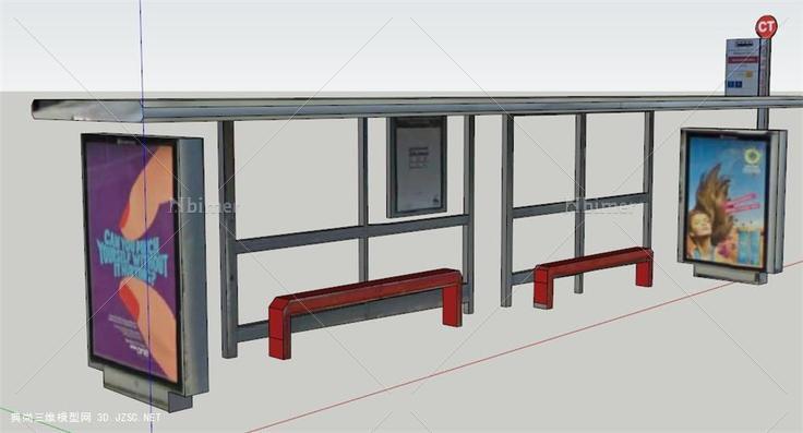 公交站台111su模型
