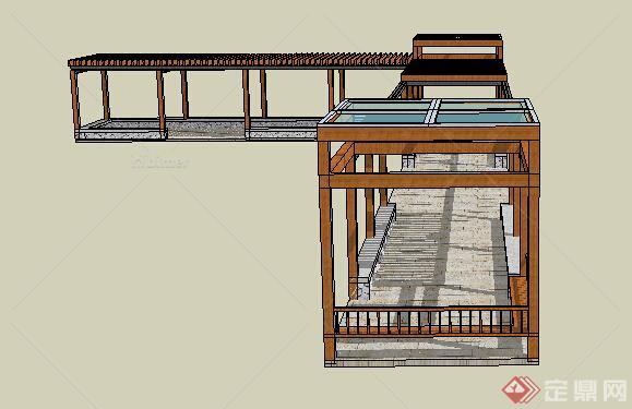 现代风格廊架设计su模型素材11