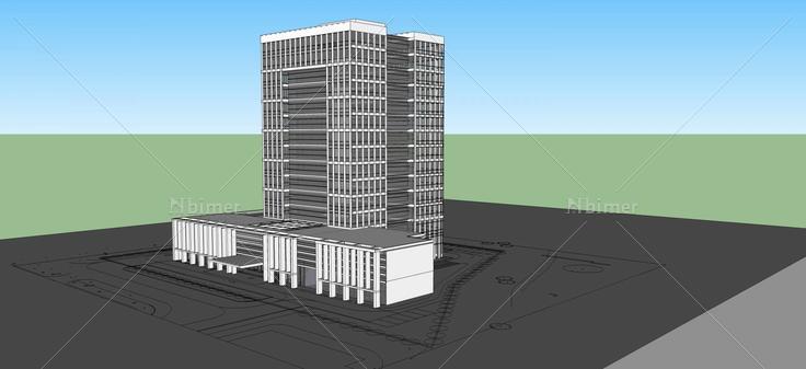 现代高层办公楼(50943)su模型下载