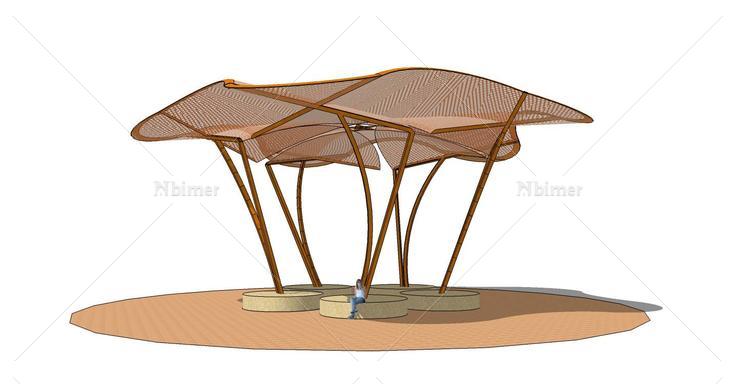 景观廊架精模31(106650)su模型下载