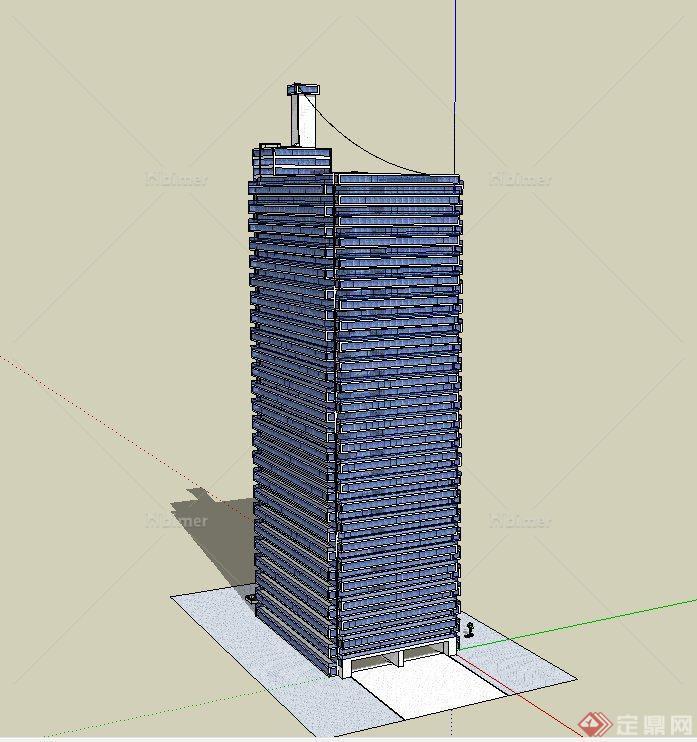 现代某规则式高层办公建筑设计SU模型