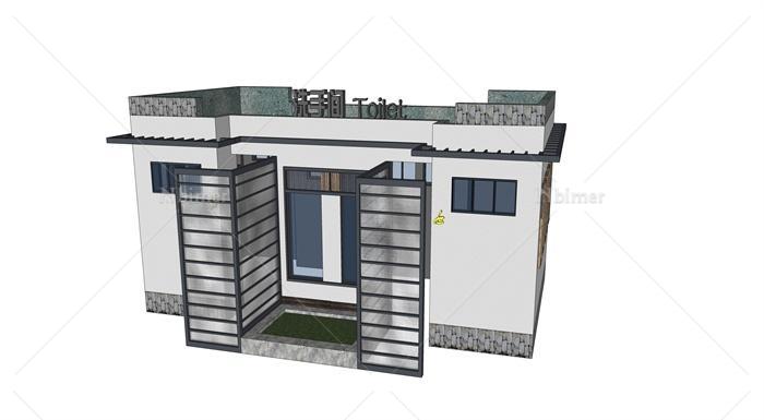 某现代风格洗手间建筑设计SU模型