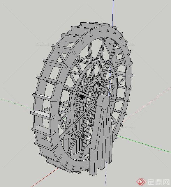 园林景观节点水车设计SU模型