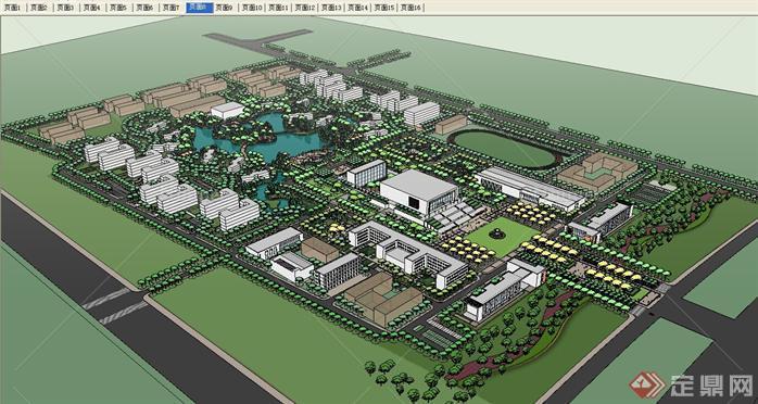 某市商业区建筑总规划SU方案模型