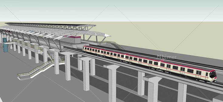 轻轨站(61965)su模型下载