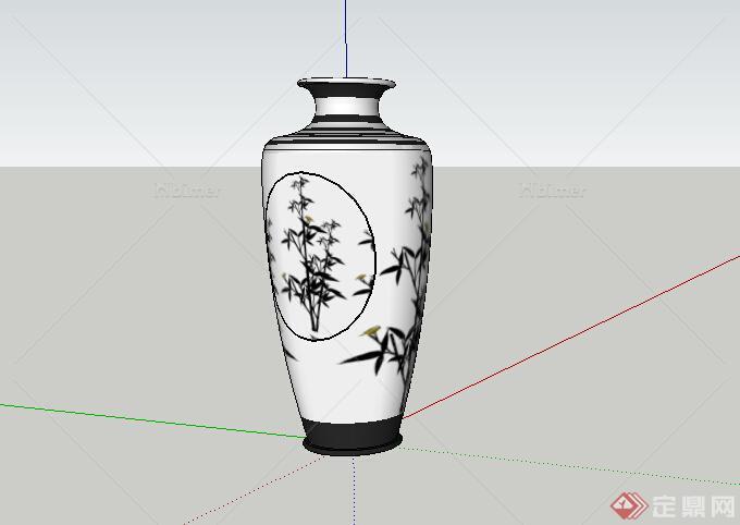 某中式花瓶设计SU模型素材