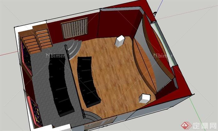 某电影院小包房设计SU模型