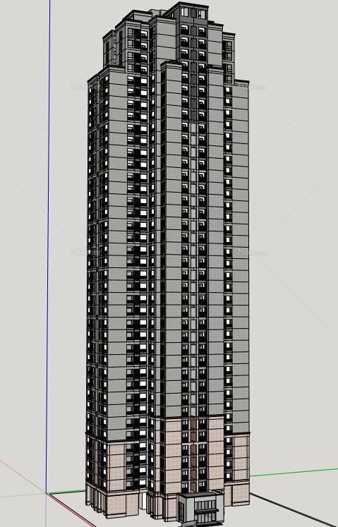 简欧高层住宅(75153)su模型下载