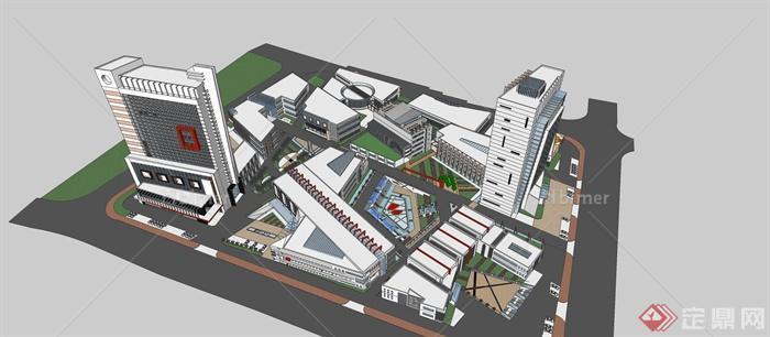 某城市商业综合区建筑设计SU模型